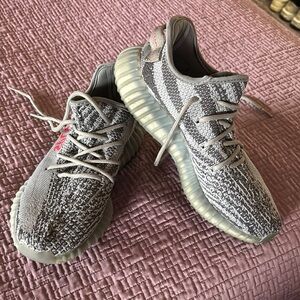 Gray and White Sneakers